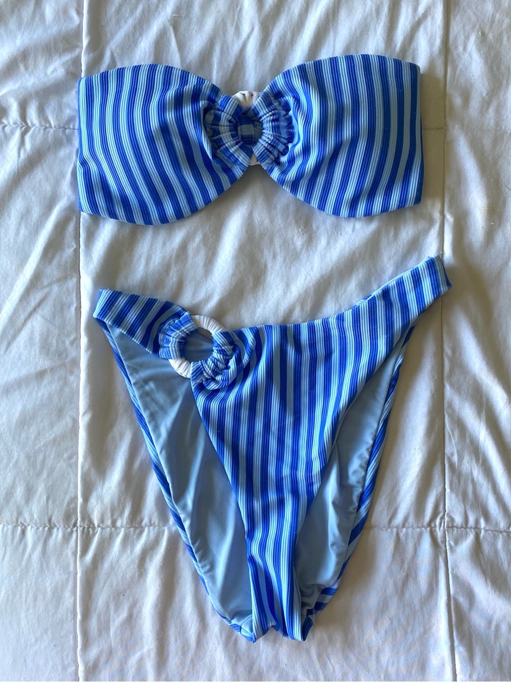 Dippin' Daisy's Blue & White Striped Ring-Accent Bikini